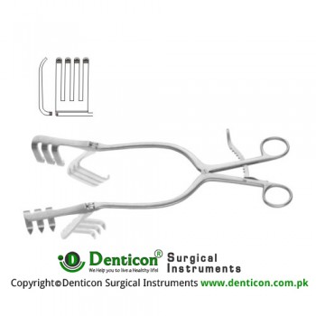 Beckmann-Adson Self Retaining Retractor 4 x 4 Long Blunt Prongs Stainless Steel, 30.5 cm - 12"